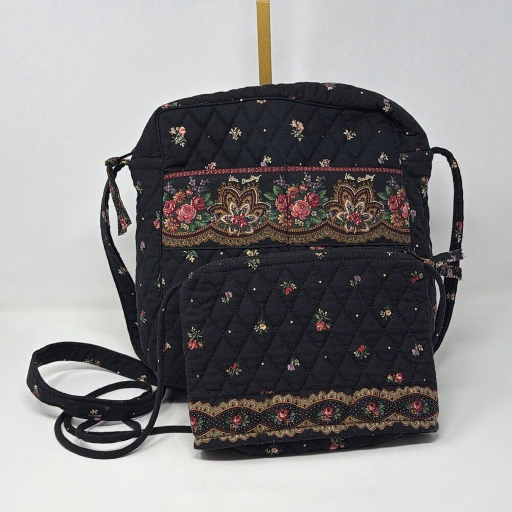 Vera Bradley Petit Point 2 Pc Set Vintage 1997 USA Zip Shoulder Bags